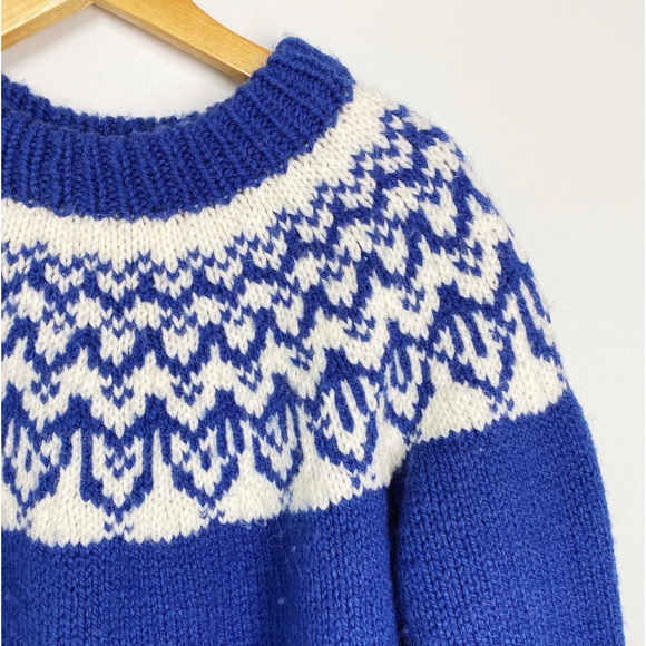 Vintage fair Isle hand knit chunky sweater - Picture 4 of 7